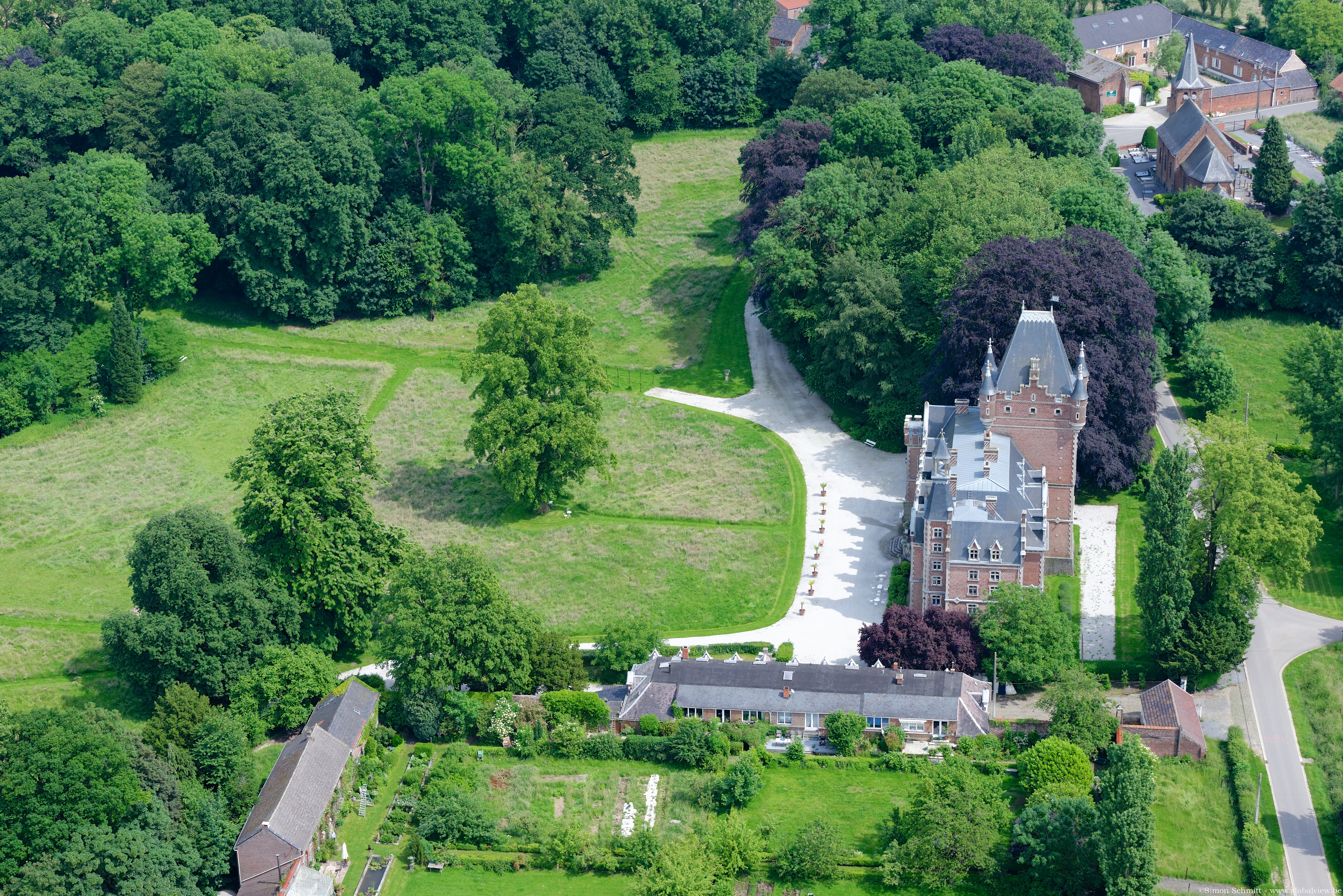 Vue aerienne du chateau
